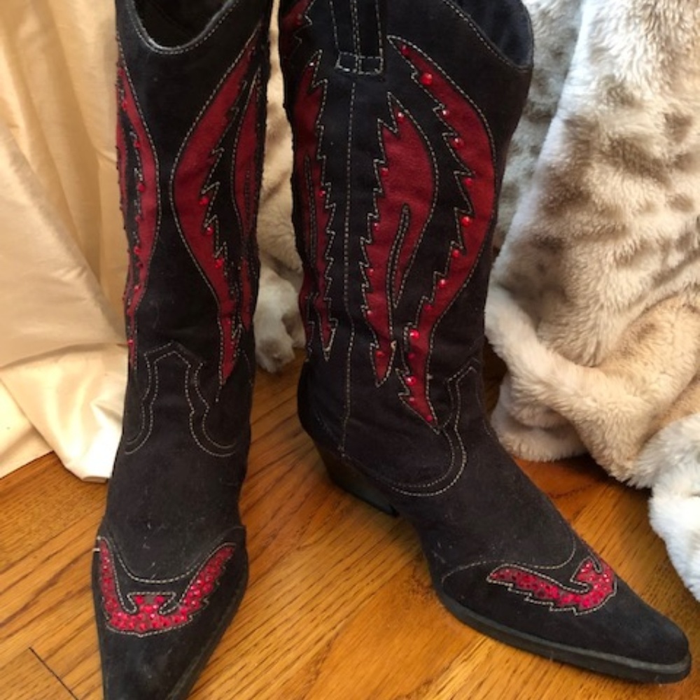 Anne Michelle Black Western Boots